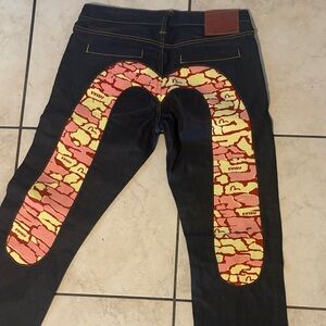 Evisu Ishigaki Camouflage Inserted Daicock Slim Fit Jeans #2010 no.1